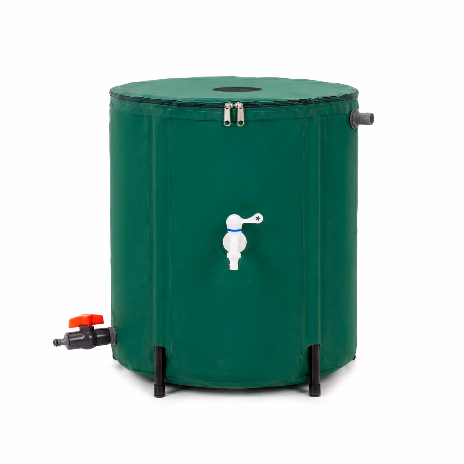 Springos® Regentonne pieghevole da 100 litri per la raccolta dell'acqua piovana, con rubinetto e contenitore di raccolta