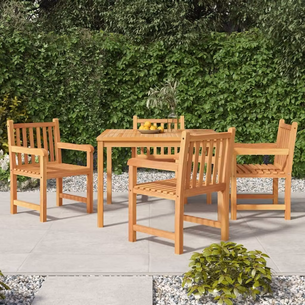 Maison Exclusive - Set da pranzo da giardino in teak massiccio, 5 pezzi
