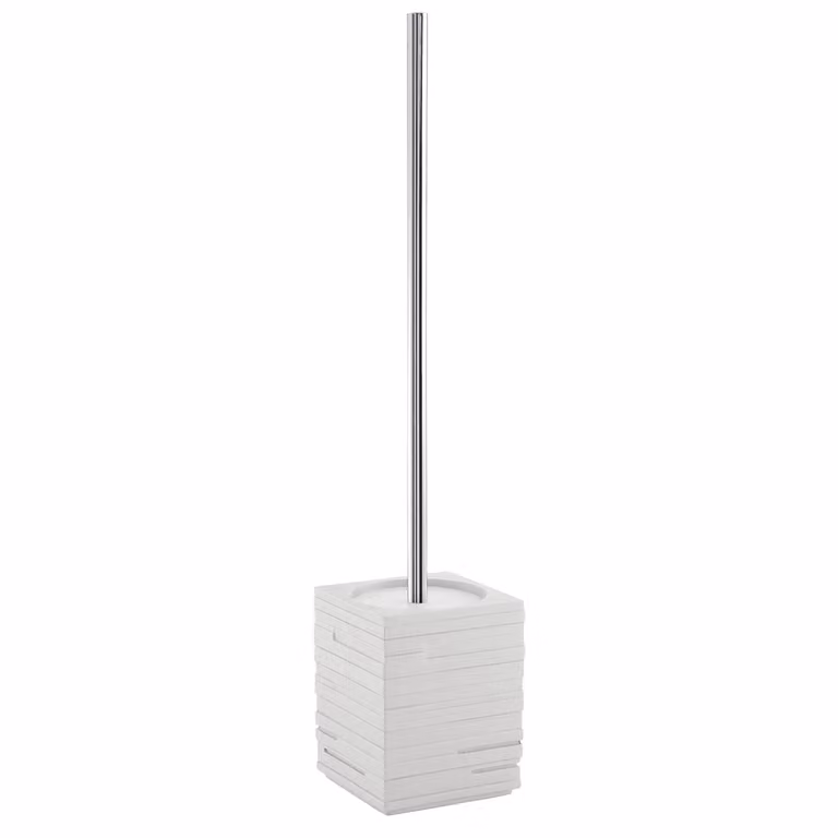 Scopino con ciuffo in setole d'appoggio in resina QU33 Gedy serie QUADROTTO Bianco