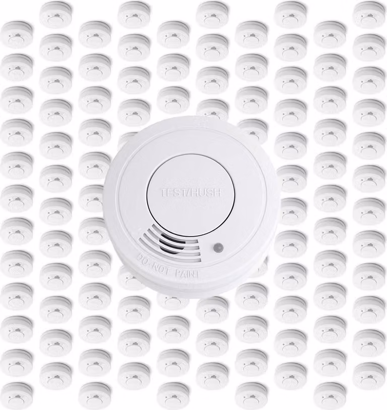 Set di rivelatori di fumo Wiltec 120x con batteria da 3 V installata permanentemente, 10 anni senza manutenzione, rivelatore di incendio con funzione HUSH, affidabile rivelatore di incendio da 85 dB, efficace protezione antincendio