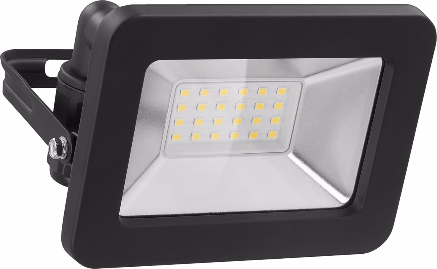 goobay Faretto LED per esterni, 20 W con 1700 lm, luce bianca neutra 4000 K e passacavo M16 nero