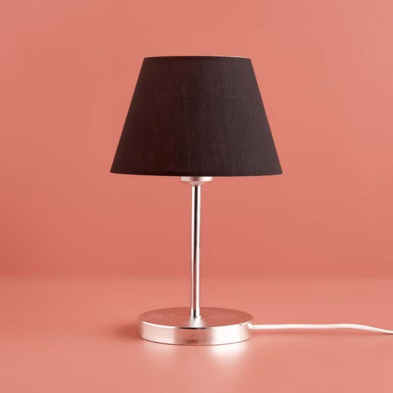 Opviq, AYD-3404, lampada da tavolo, 100 % tessuto, nero, 22 x 22 x 37 cm