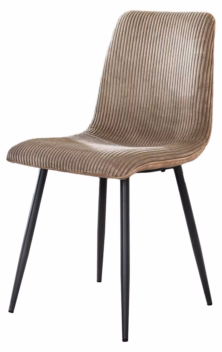 Sedia da pranzo FURNLUX Rippe marrone sabbia e nero 45 cm / Colore principale: beige / Dimensioni: 45 x 87 x 57 cm
