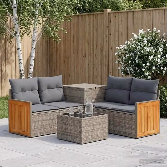 Set di divani 6 pz Grigio e Grigio Scuro 55 x 55 x 37 cm 3447712