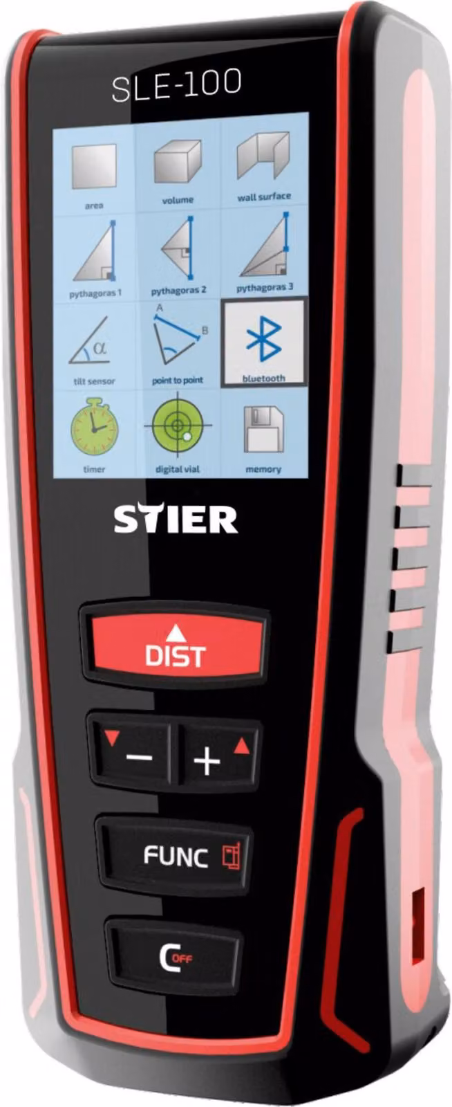 Distanziometro laser STIER SLE-100 100m, dispositivo di misurazione laser, dispositivo di misurazione della distanza laser, distanziometro, livella laser