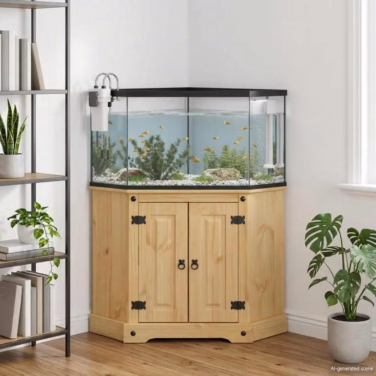 vidaXL Supporto per Acquario CORONA in Legno di Pino Cerato, Marrone, L/P/H: 70 x 70 x 73 cm
