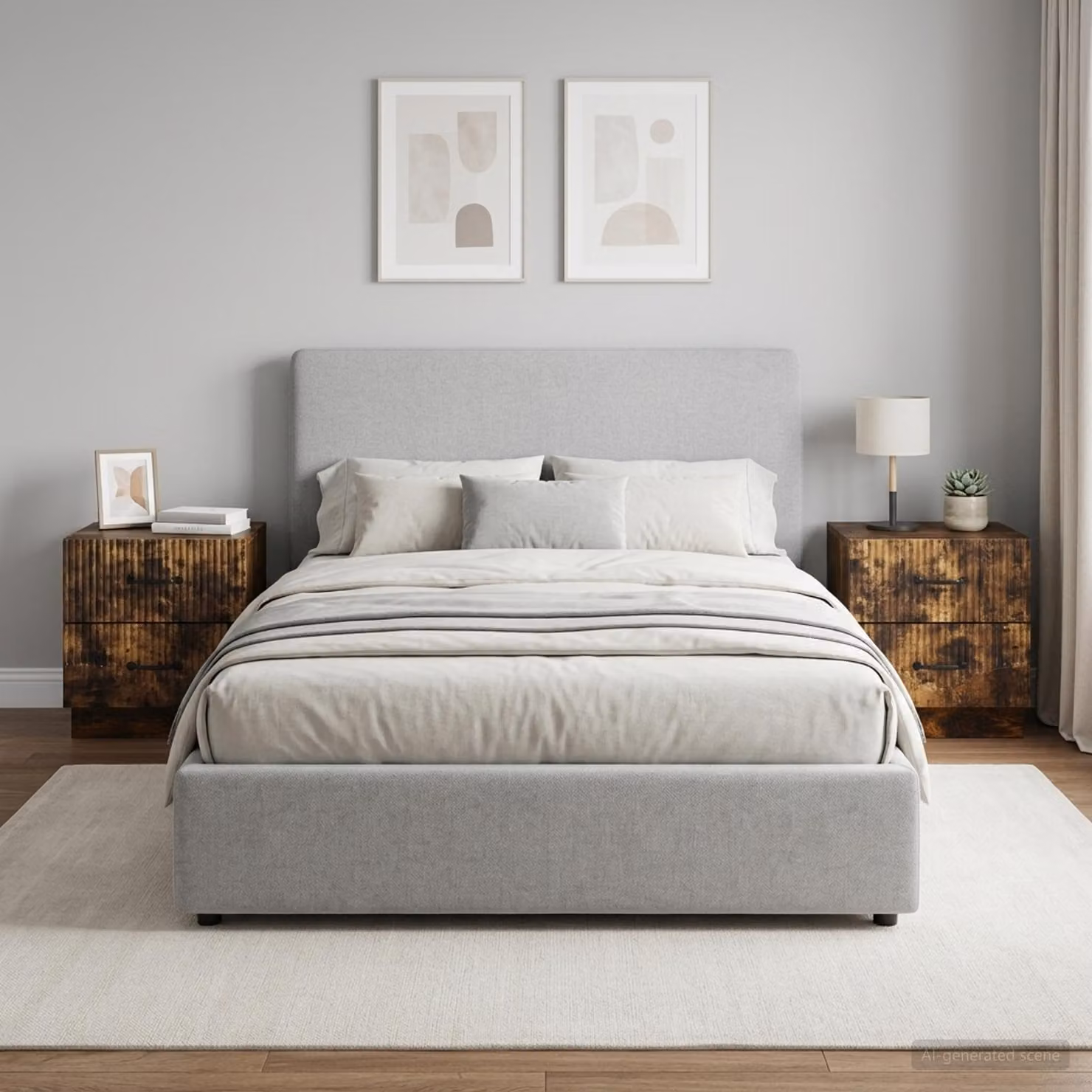 Set di 2 Armadi da Notte vidaXL in Rovere Fumo, L 43 cm x P 34,5 cm x H 44,5 cm