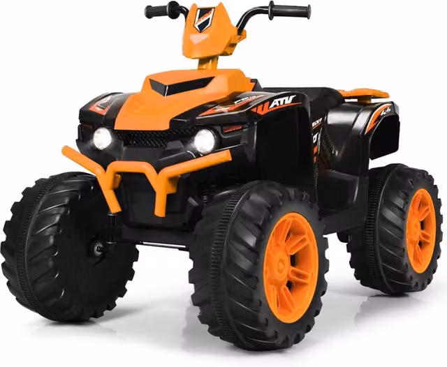 Quad elettrico fuoristrada per bambini con musica integrata e avvio lento, arancione, L: 105 cm, P: 65,5 cm, H: 73 cm