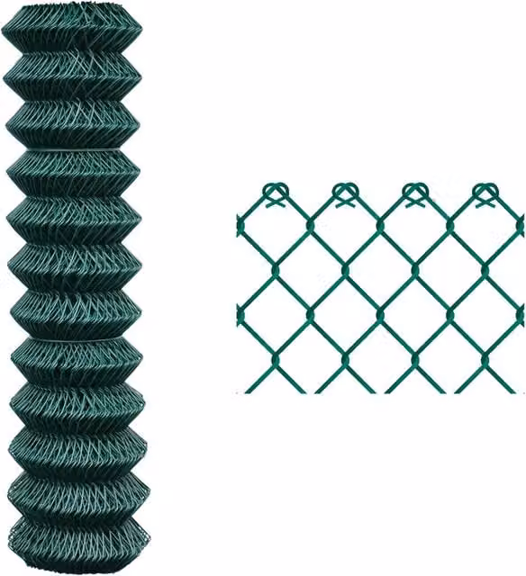 Rete a griglia in acciaio plastificata in PVC verde BricoGo, Altezza: 200 cm