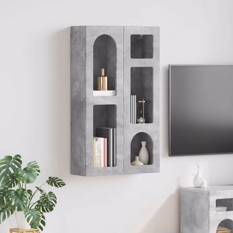 Armadio pensile da parete vidaXL ELST Grigio, L: 59 cm, P: 20 cm, H: 100 cm