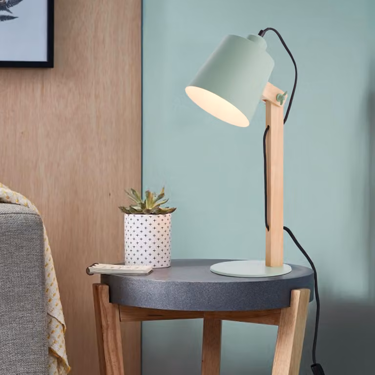 Lampada da comodino, orientabile, 44x16x21 cm, E27, max. 30 W, legno