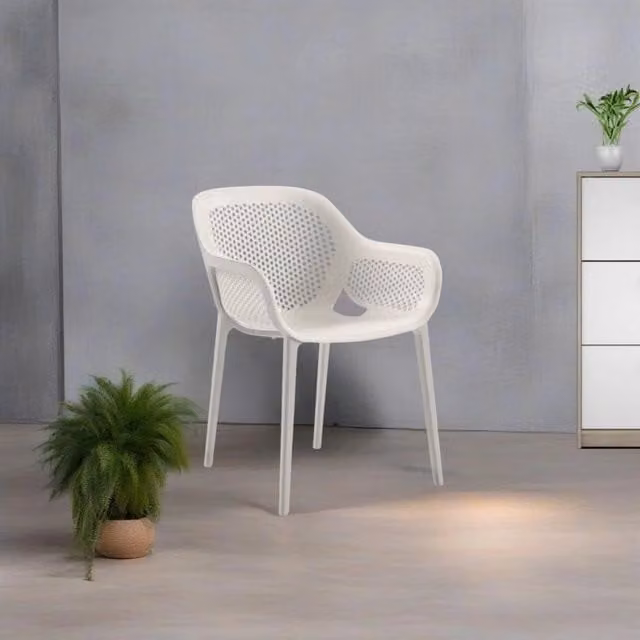 Set 4 Poltrone in polipropilene design Atra colore grigio bianco