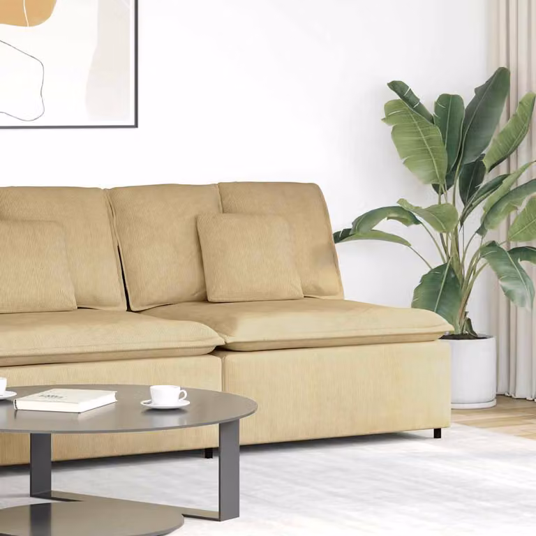 vidaXL Modulo Centrale di Divano Modulare con Cuscini Verde Grigio Beige L: 100 cm