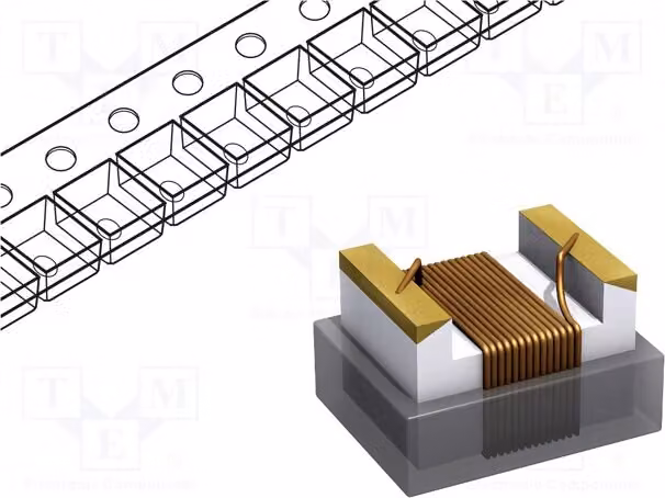 2 x Induttore: Filo, 1000 mA, 39 nH, 1210, Fattore di qualità (Q): 60, Resistenza: 0,15 Ω, SMD. Frequenza di test: 50 MHz, Modello: 1210AS-039J-01