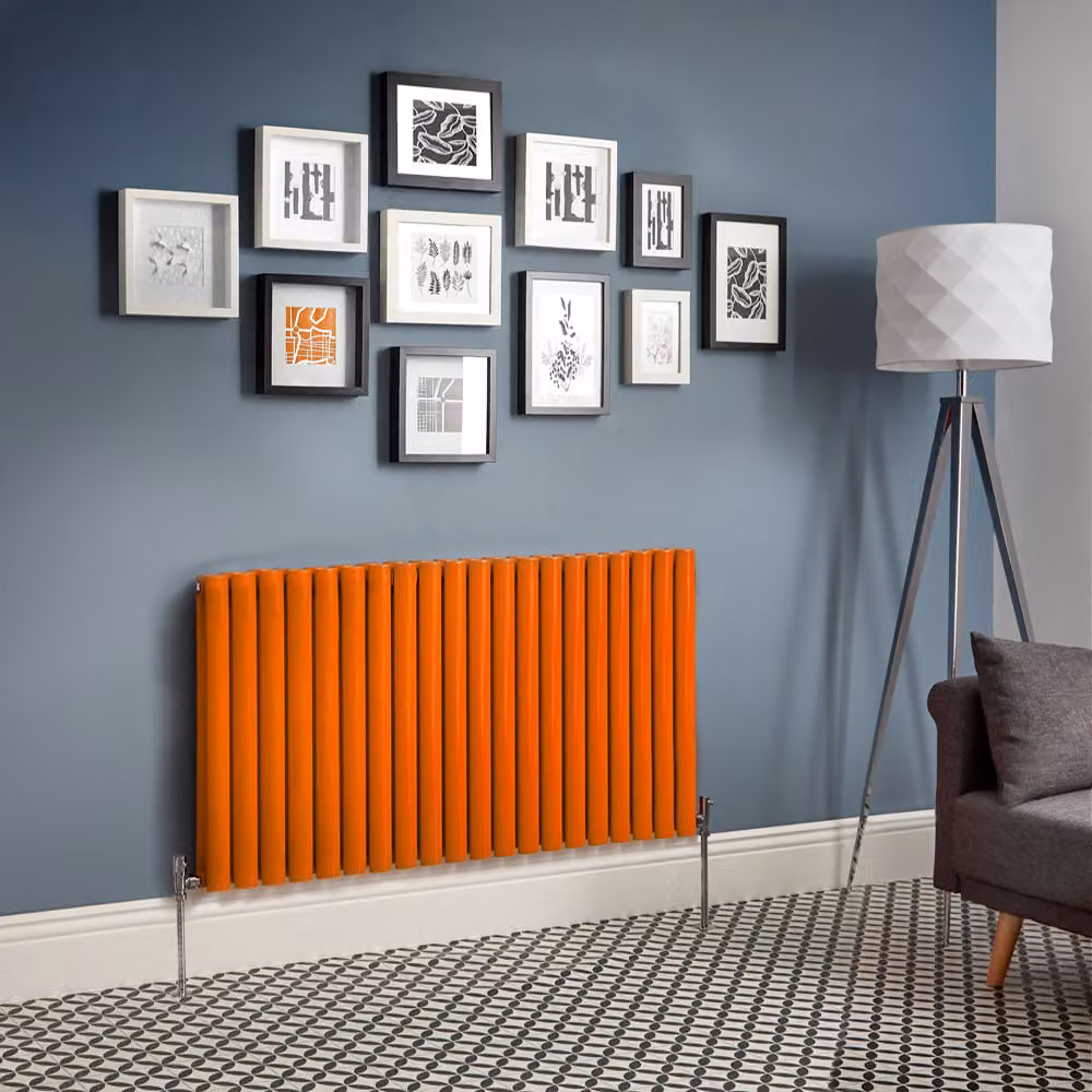 Radiatore di Design Orizzontale  Arancione (Sunset Arancione) -  635mm x 1180mm  - Pannello Doppio  - Revive