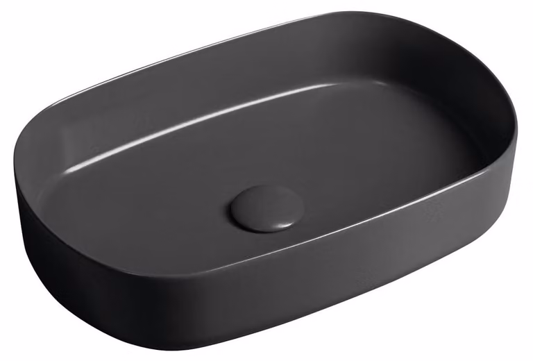 Lavabo da appoggio Isvea INFINITY OVAL 55x36 cm, antracite