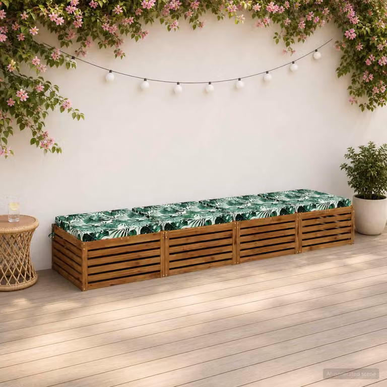 Set di 4 cuscini per sedia vidaXL in poliestere verde con imbottitura in schiuma e rivestimento lavabile