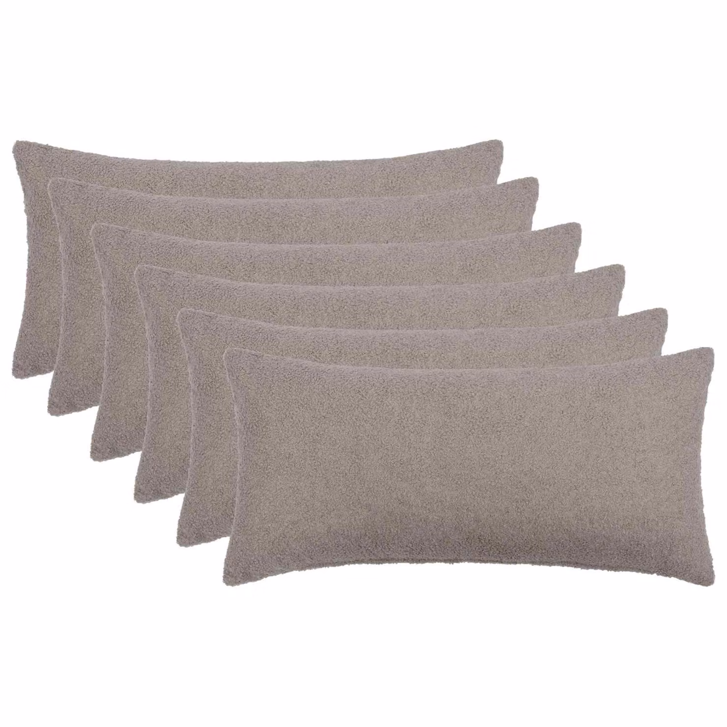 Set di 6 federe vidaXL HEERLEN in tessuto bouclé grigio chiaro, L 40 cm x P 70 cm