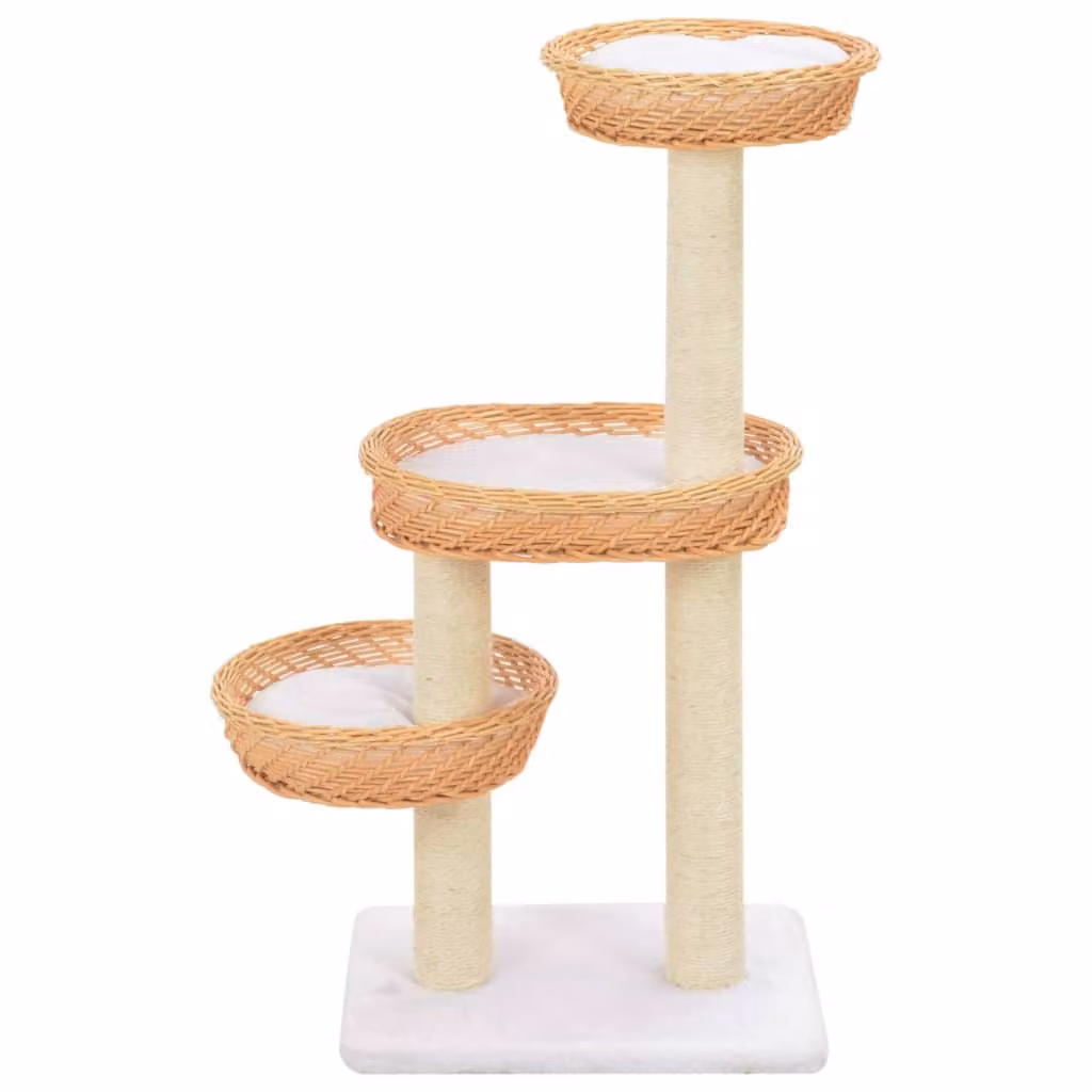 vidaXL Tiragraffi per gatti Sisal Legno di salice naturale