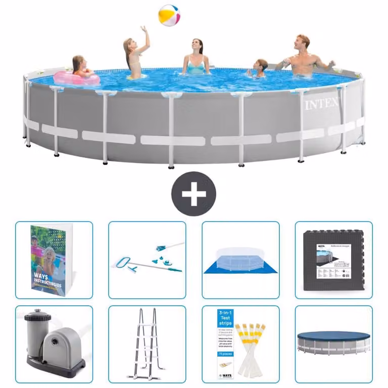 Struttura per piscina a forma di prisma - 549x122 cm - composta da 7 elementi - modello S565