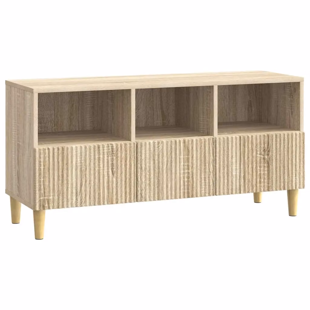 Mobile TV moderno in legno ingegnerizzato color rovere sonoma, L 102 x P 34,5 x H 50 cm – 2