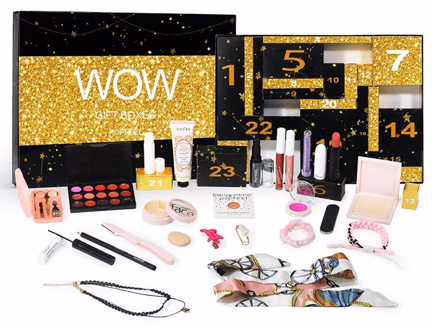 Calendario dell'Avvento 2025: Set di make-up con 24 rossetti di diversi colori. #E