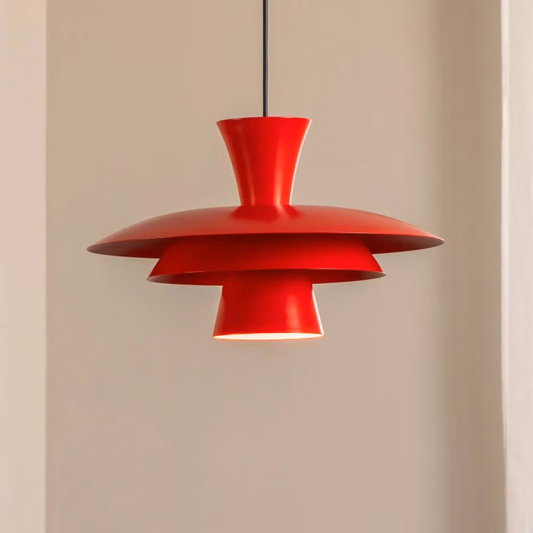 Lampada a sospensione Plato Luminex, dimmerabile, Rosso, Soggiorno / Sala da pranzo, Metallo, Moderno, Lampada a sospensione