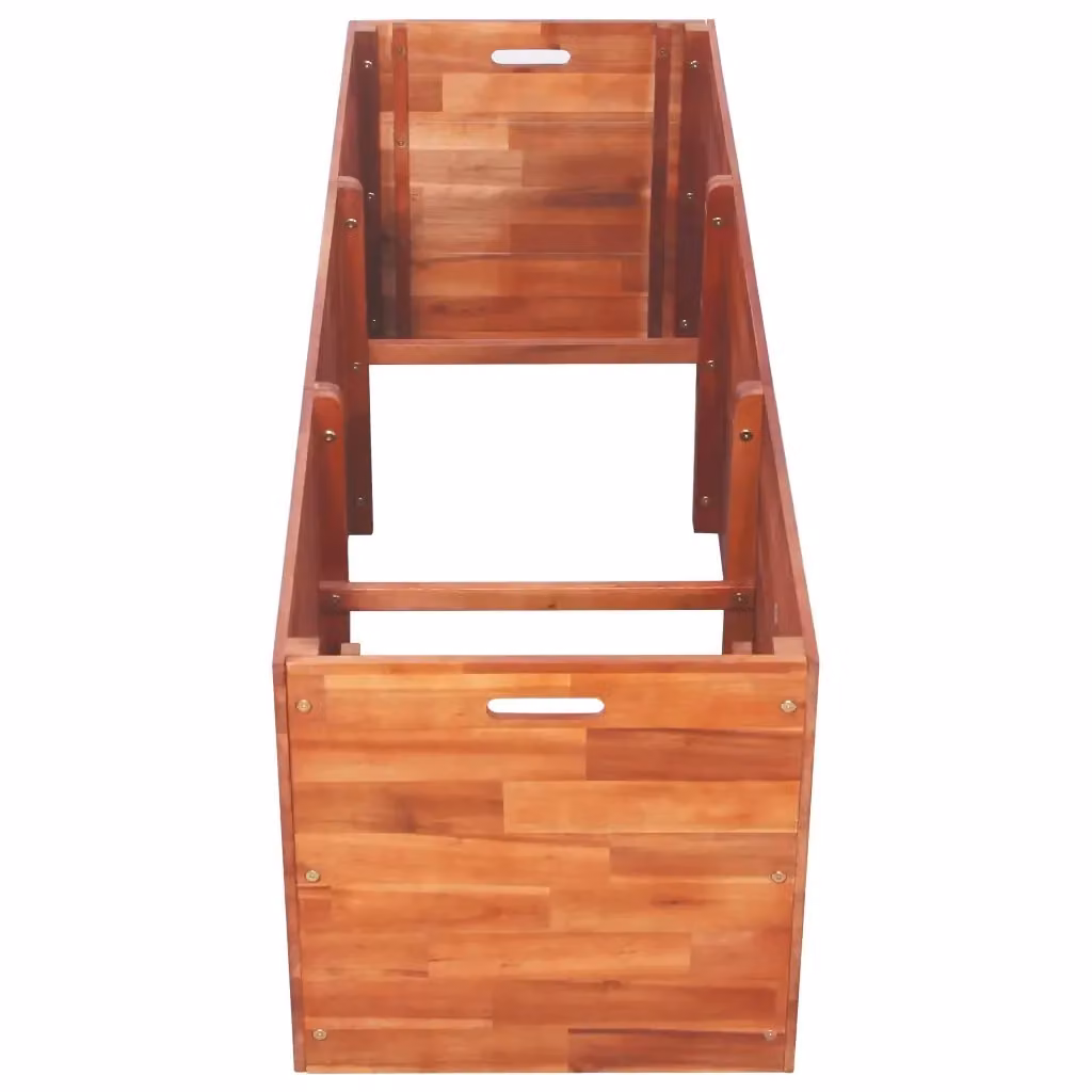 Letto rialzato da giardino vidaxl in legno di acacia marrone L/P/H: 150 x 50 x 50 cm – 2