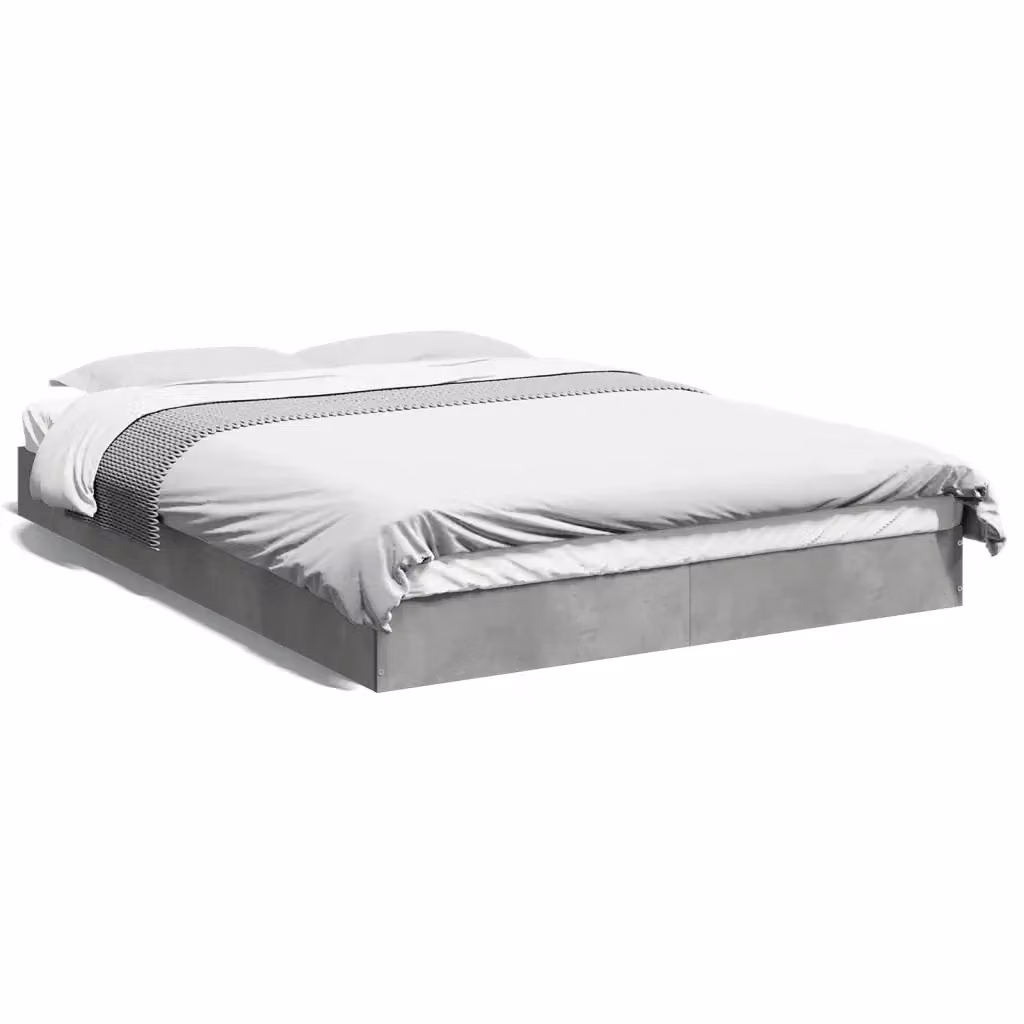 Giroletto vidaXL Grigio con Struttura in Legno e Tessuto L/P/H: 140 x 200 x 17 cm – 2