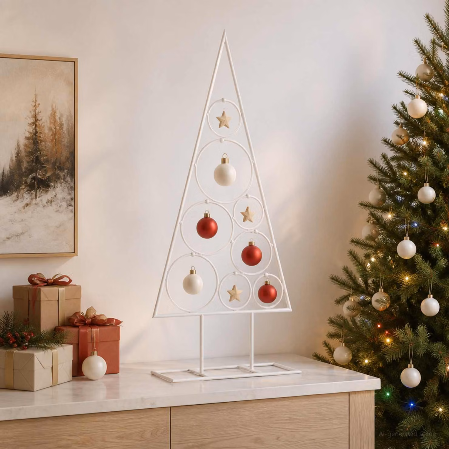 vidaXL Albero di Natale in Metallo con Supporto Circolare KUOPIO 60 cm