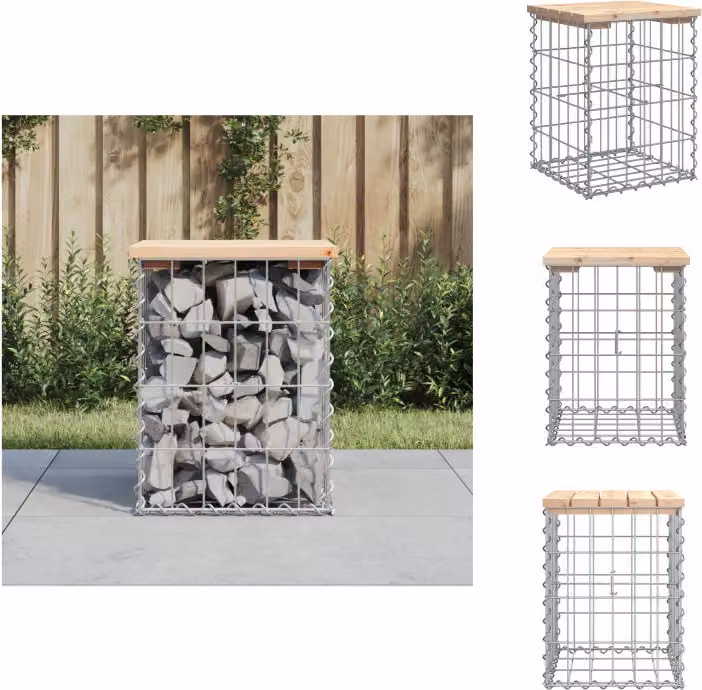 vidaXL Panchina da giardino Gabion 33x31x42 cm in legno di pino massiccio - Panchine da giardino
