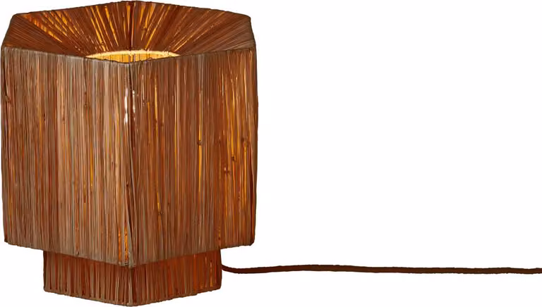 GOOD&MOJO - Lampada da tavolo Panama - Marrone scuro - 26x28x26cm Lampada da tavolo - Lampada da comodino, soggiorno, camera da letto