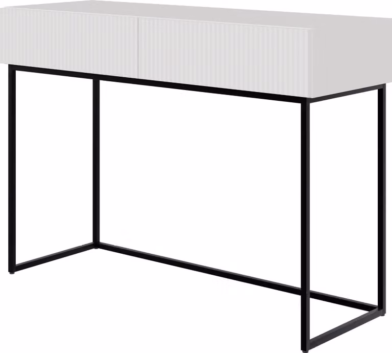 Selsey Veldio - Comodino con cassetti, bianco con struttura in metallo nero, 110 cm