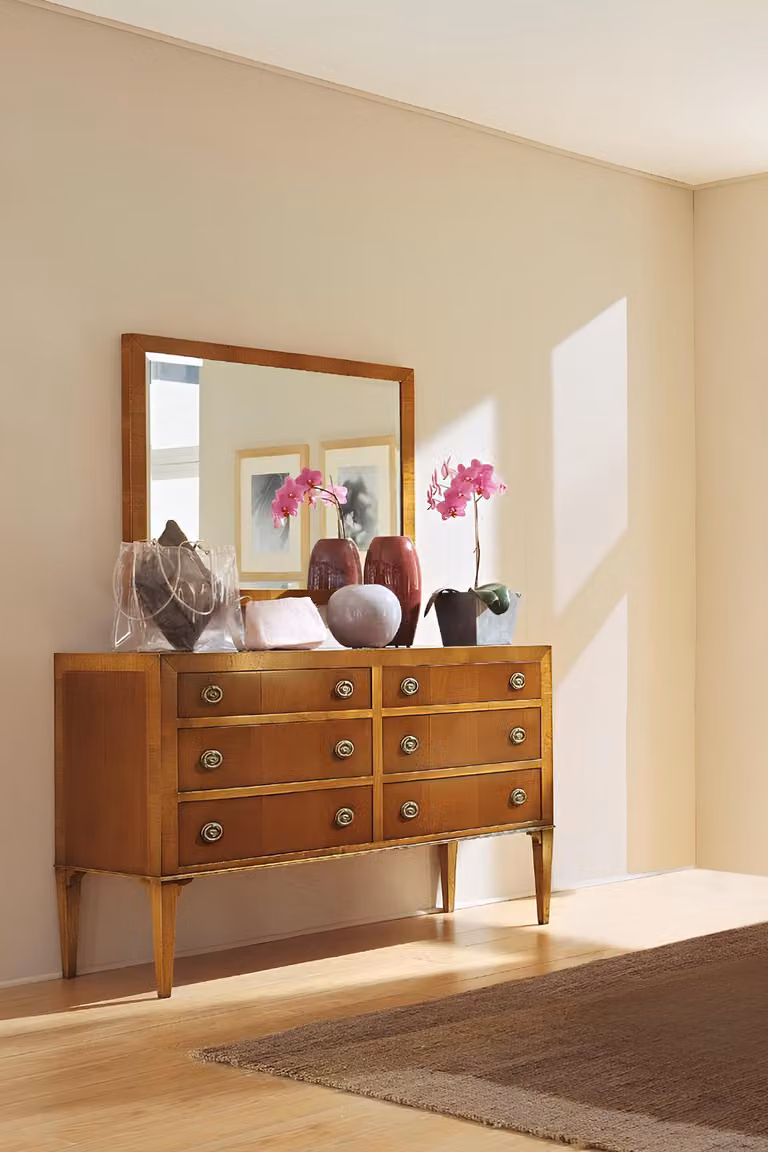 Luxus Set 2tlg. Kommode Spiegel Gruppe Holz Konsole Kommoden Schrank Klassisch
