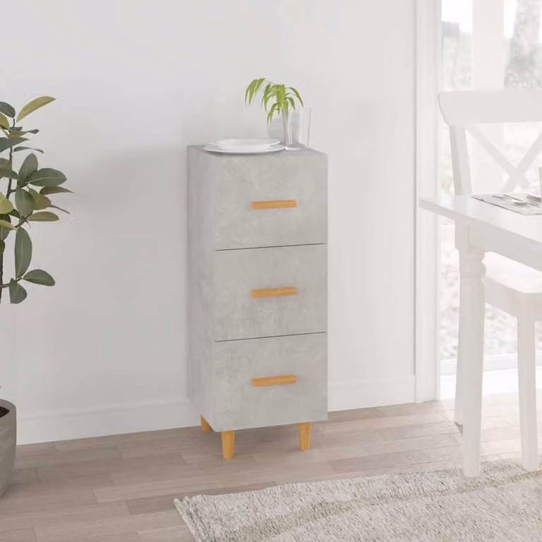 Credenza moderna vidaXL in legno e MDF grigio, L/P/H: 34,5 x 34 x 90 cm