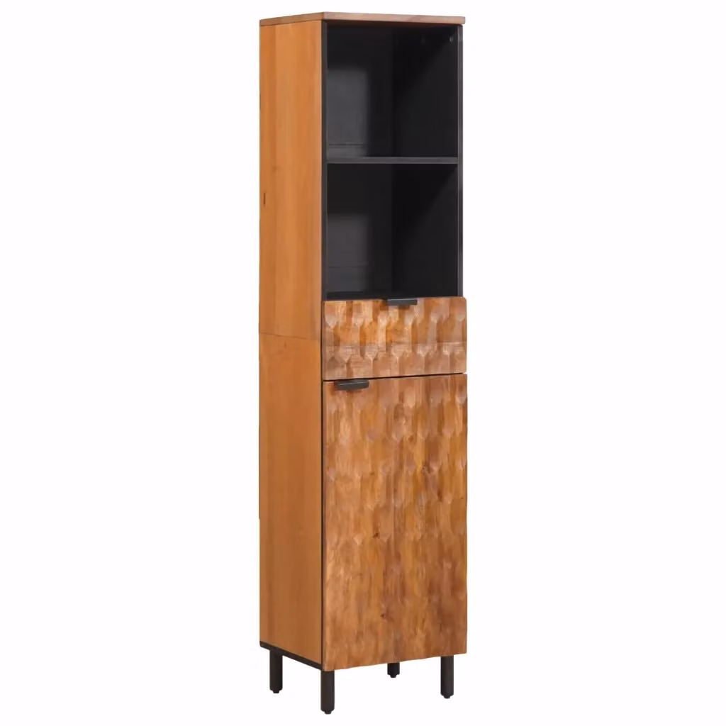 Armadio da bagno moderno DESIGN IN in legno color mango con scaffali e ante, L: 38 cm, P: 33 cm, H: 160 cm – 2
