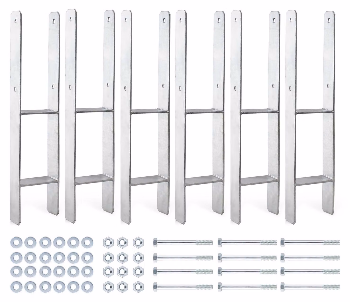 Solidchoice - Supporti per pali XPOtool, zincati a caldo, 91 x 600 mm - Set di 6 pezzi