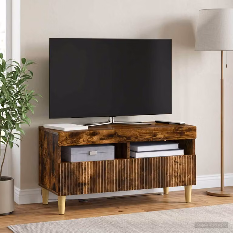Mobile TV LED vidaXL ARNHEM in Rovere Fumo, L 81 cm x P 35 cm x H 43 cm