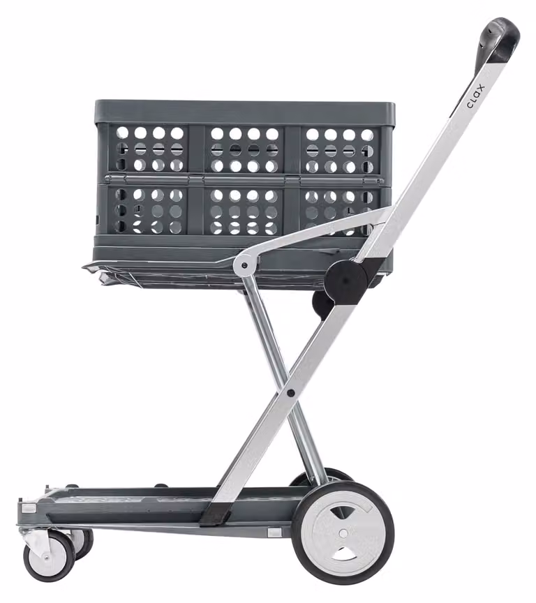 Carrello pieghevole con cesto pieghevole