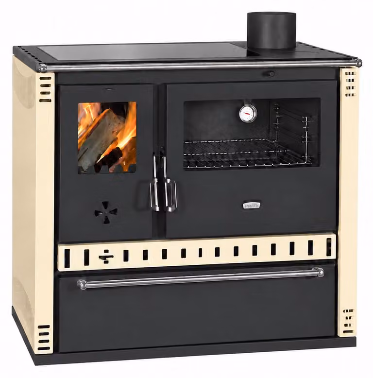 Cucina a legna PRITY GTD FS G DR 10,9 kW, Avorio, forno destro