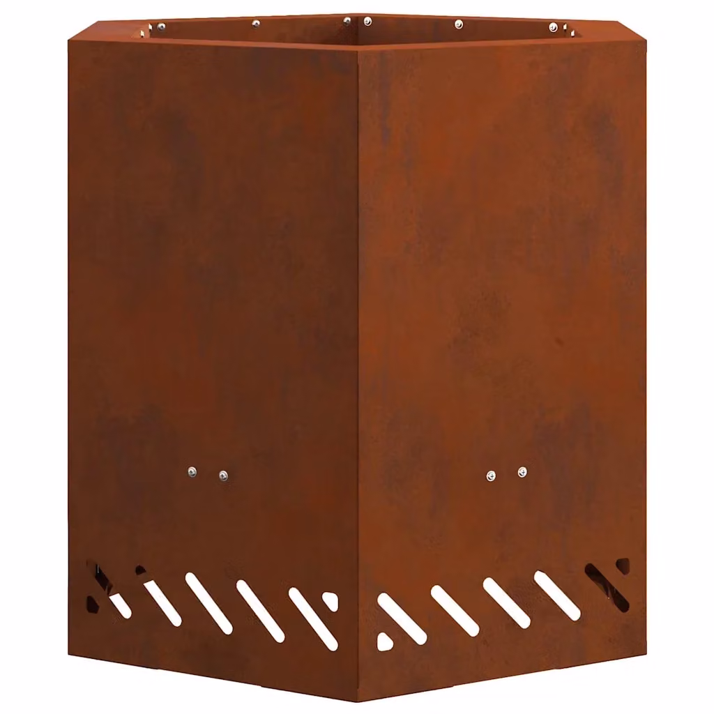 Braciere a focolare vidaXL in acciaio marrone L/P/H: 48 x 48 x 51 cm – 2