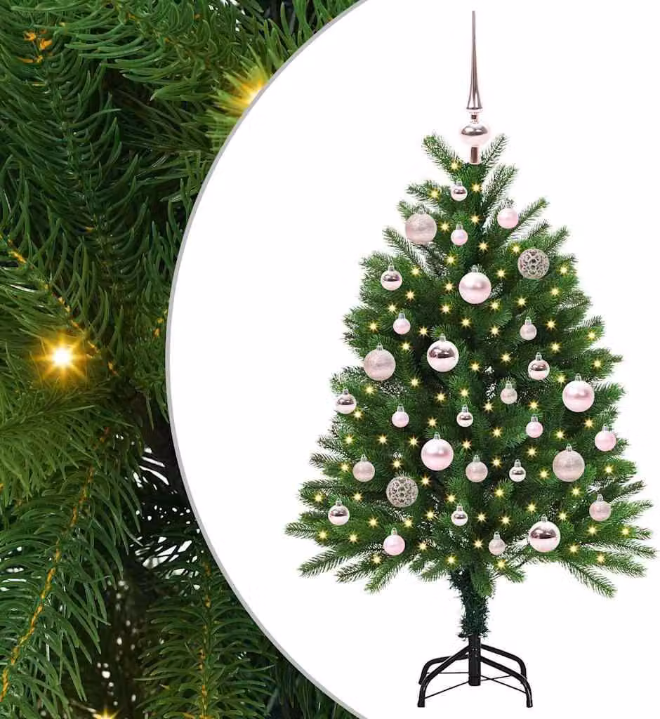 Albero di Natale con 150 LED con supporto Verde 120 cm PE