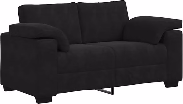 Divano | Divano da soggiorno | Sofa Divanetto Nero 160x77x82 cm in Velluto