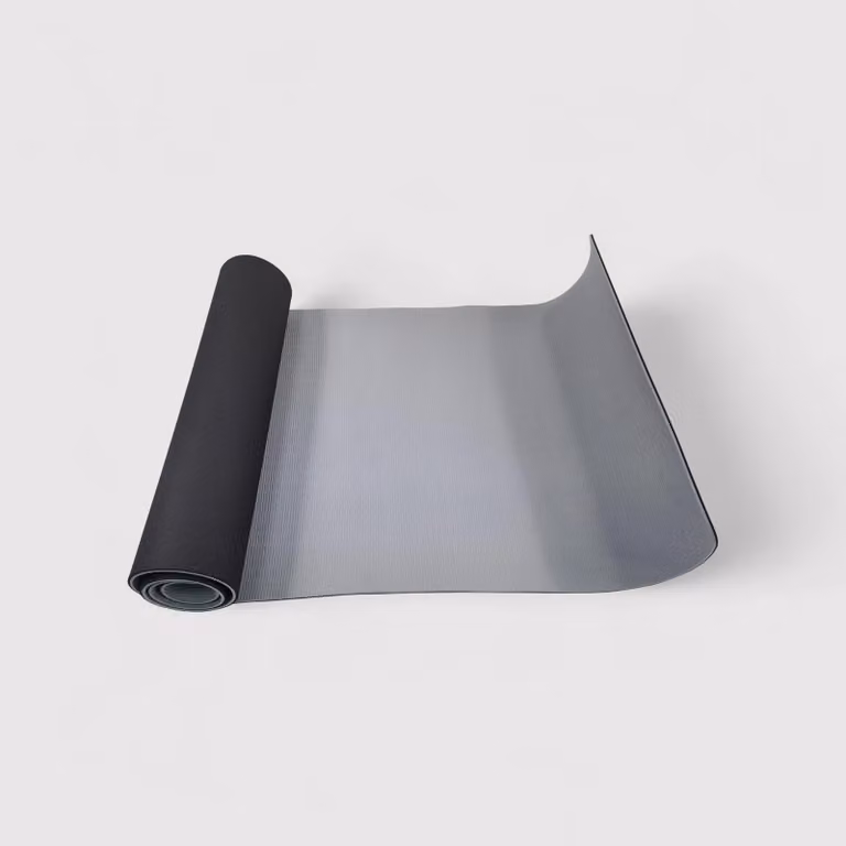 Tappetino da yoga nero e grigio antiscivolo per casa o esterno