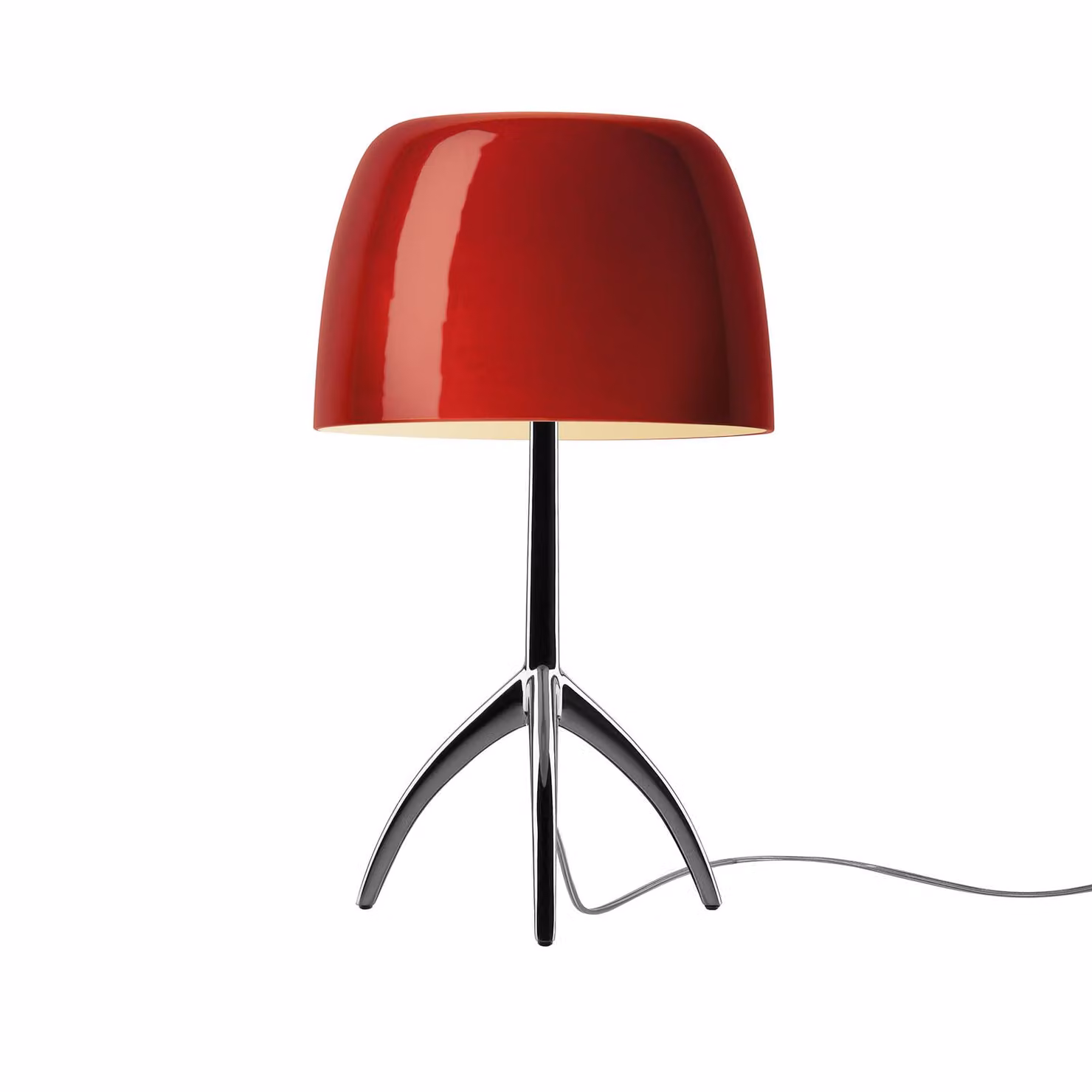 Foscarini Lampada da tavolo di design Lumiere piccola, dimmerabile, Rosso, Soggiorno / Sala da pranzo, Vetro, Design, Lampada da tavolo