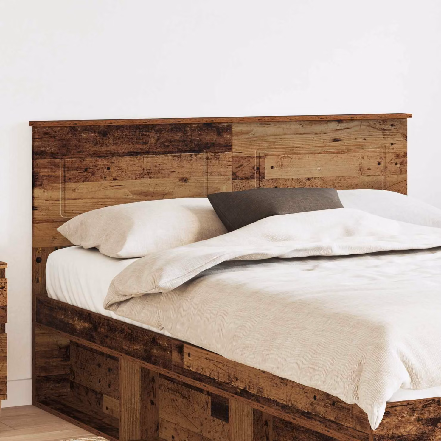 Testiera per letto vidaXL in legno ingegnerizzato stile moderno, colore marrone, L: 143 cm, H: 90 cm, P: 3 cm