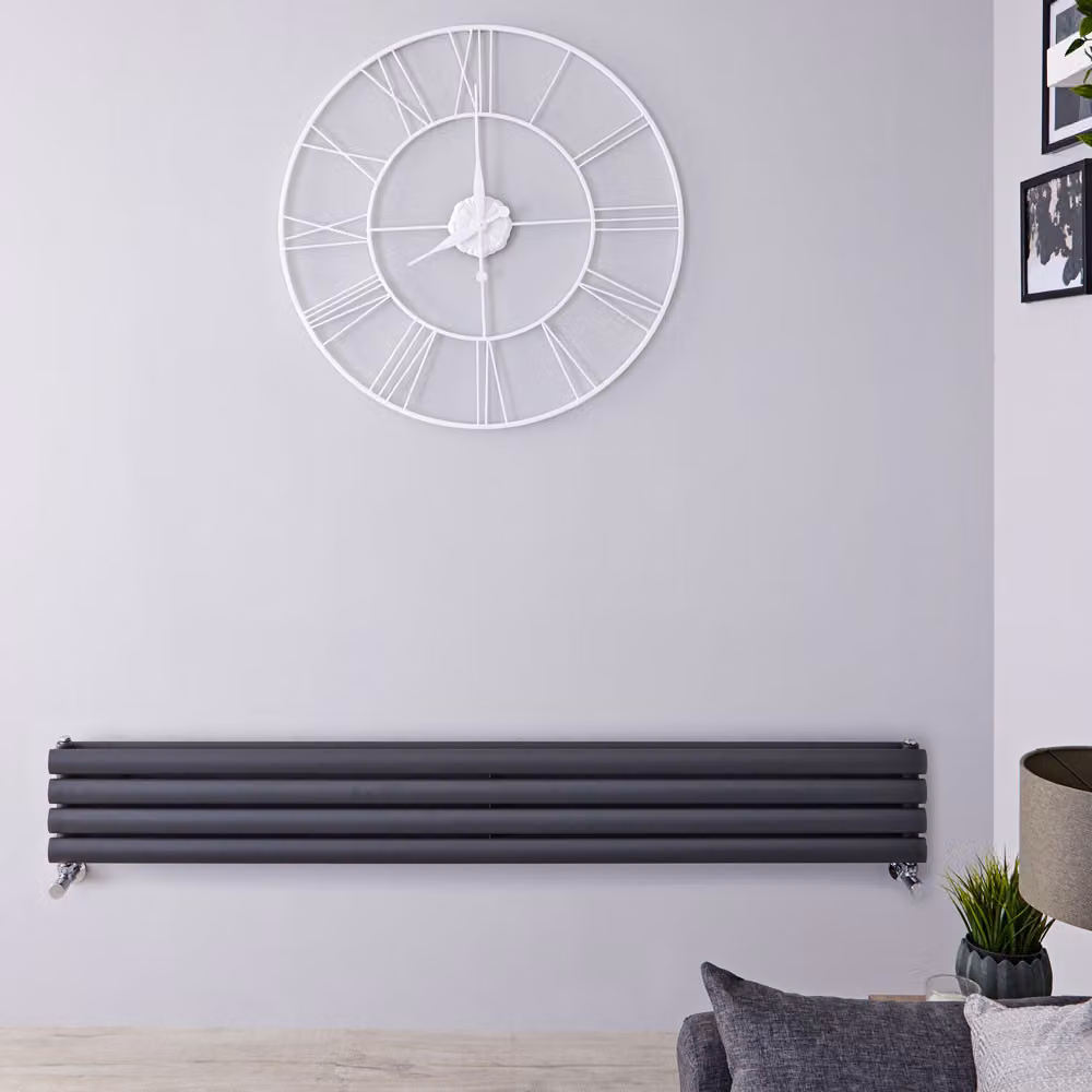 Radiatore di Design Orizzontale - Pannello Doppio - 236mm x 1780mm - Antracite - Revive
