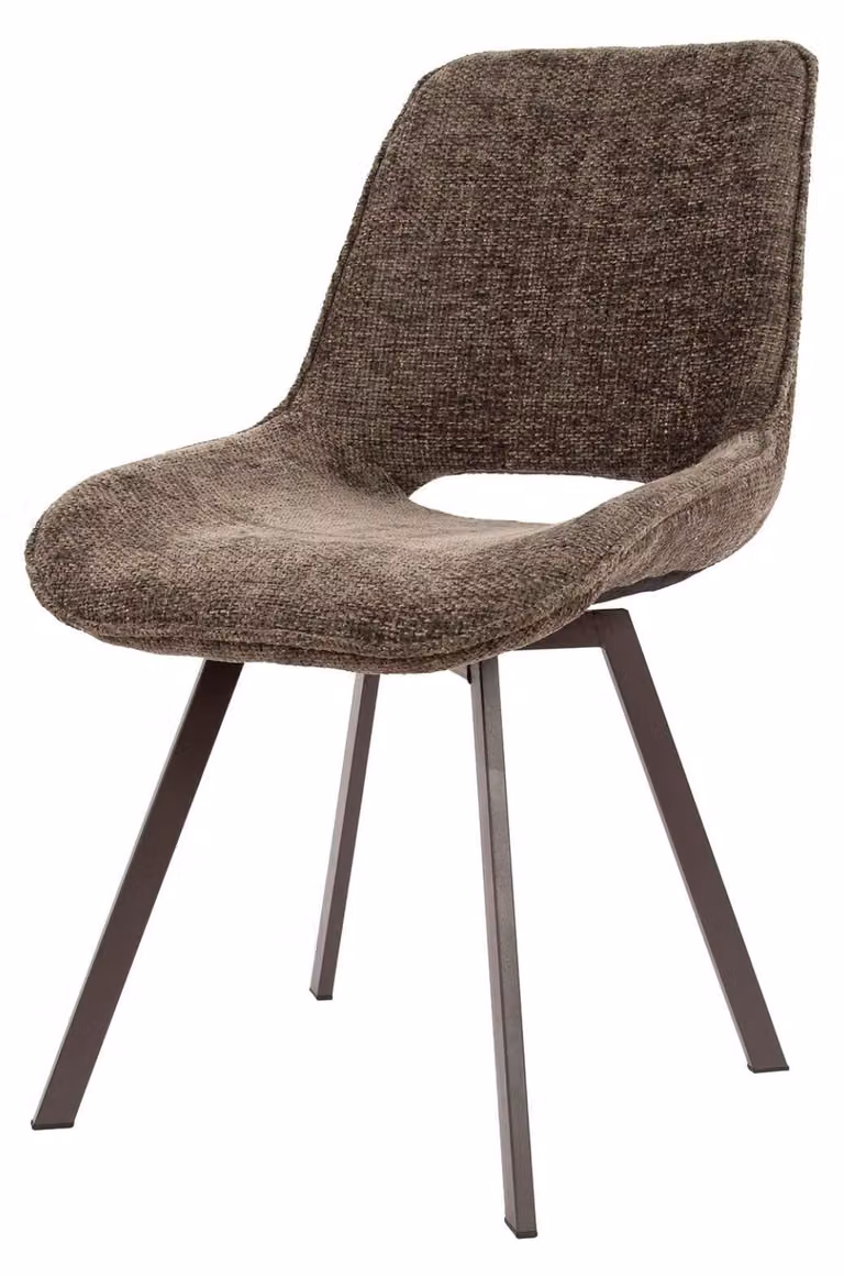 Sedia da pranzo FURNLUX girevole grigio marrone e antracite 51 cm / Colore principale: marrone / Dimensioni: 51 x 87 x 62 cm