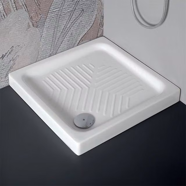 Piatto doccia quadrato Holy in ceramica bianca con antiscivolo, L 90 cm x P 90 cm, H 12 cm