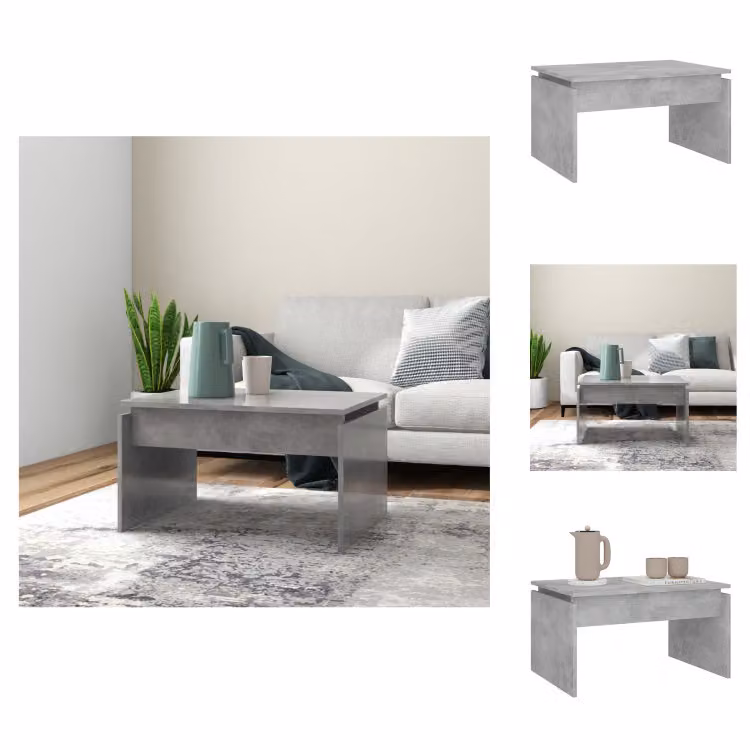vidaXL Tavolino da caffè grigio cemento 68x50x38 cm materiale a base di legno - Tavolini da caffè